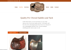 Screengrab of the Thrifty Equine website. 