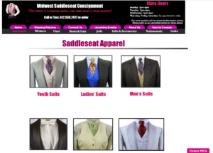 Screengrab of the Midwest Saddleseat website. 